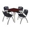 Kee Kee Square Table & Chair Set, Wood, Metal, Plastic Top, Mahogany TB3030MHBPCM47BK - alternate 1